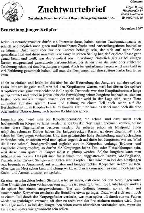 Zuchtwartebrief